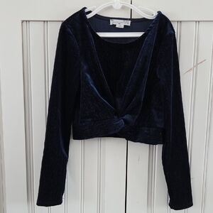Knitworks Girls Velvet Glitter Top Size 10